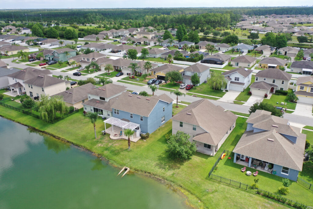 Lakeside Neighborhood Aerial Shot